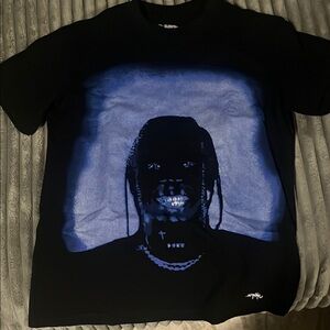 Travis Scott Black and Blue Graphic Tee
